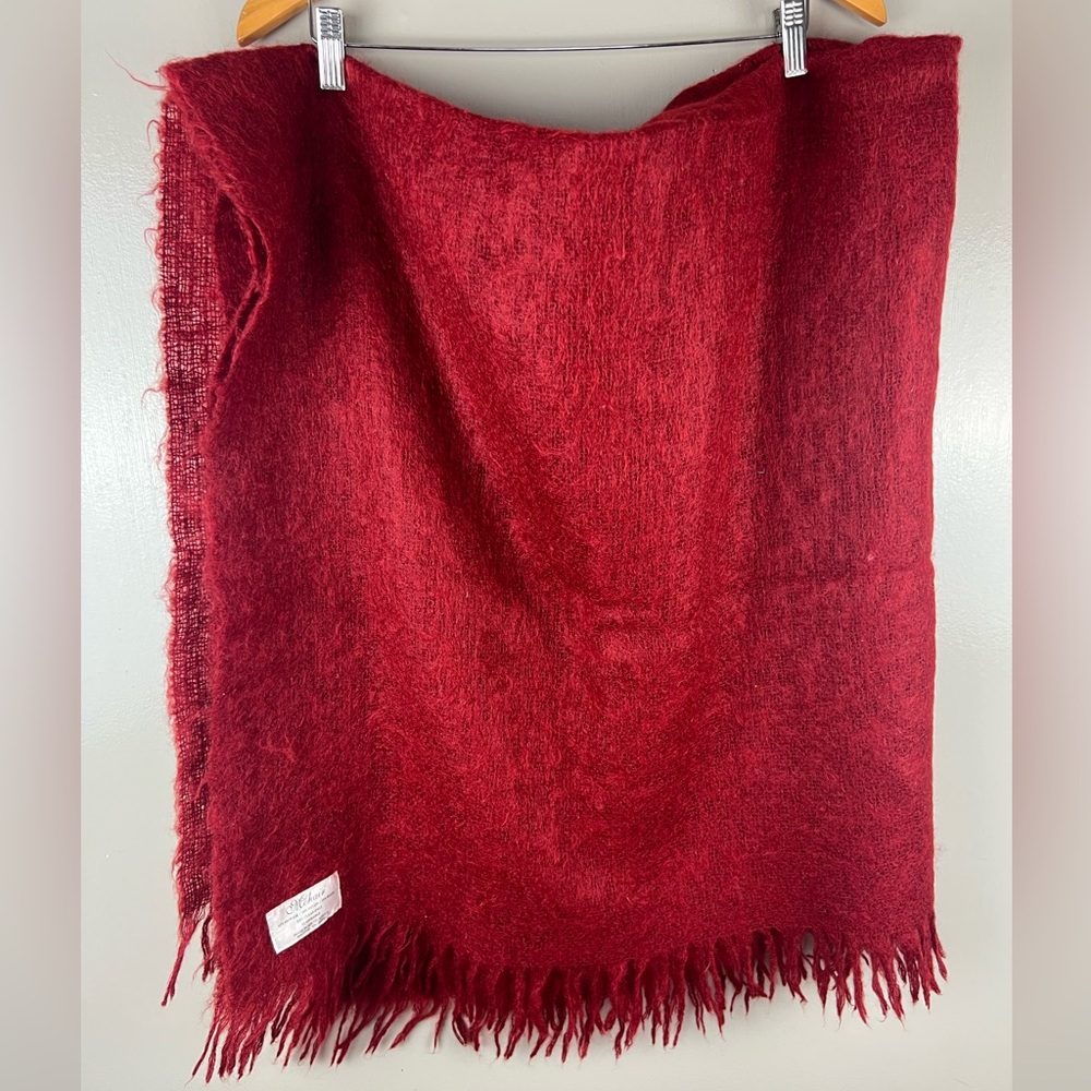 Mohair Luxurious Red Throw Blanket 60X56